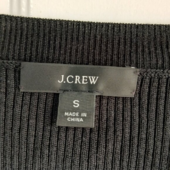 J Crew Black Romantic Puffy Long Sleeve Knit V Neck Sweater Size Small - Picture 6 of 10